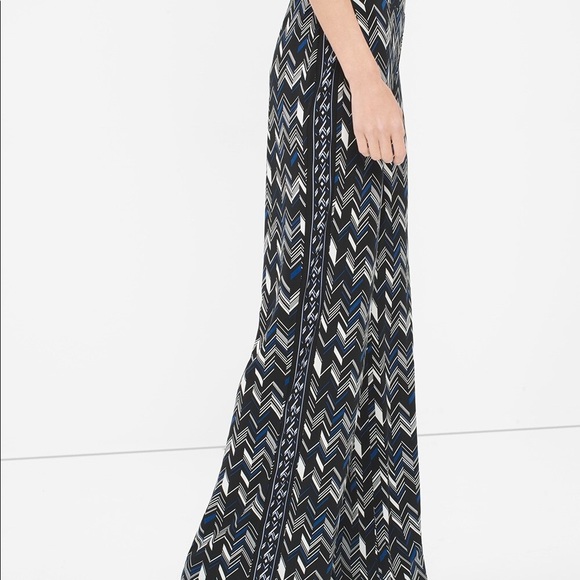 White House Black Market Geo Zigzag Wide-Leg Knit Pants Size Medium - Picture 3 of 4